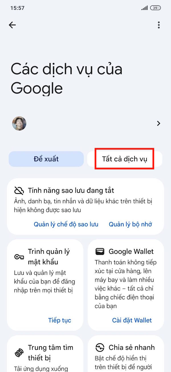 Dịch vụ Google trên Android