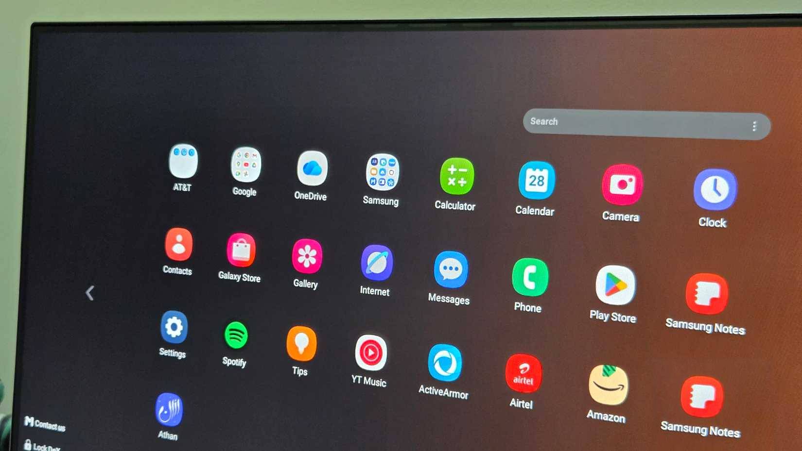 Cửa sổ chính Samsung Dex trên màn hình BENQ