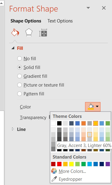 Chọn màu kim tự tháp trên PowerPoint