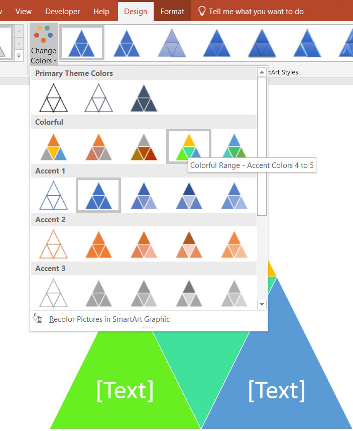 Biểu đồ kim tự tháp phân đoạn trong PowerPoint