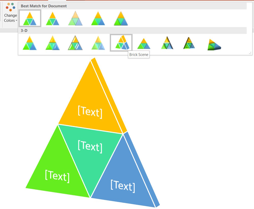 Biểu đồ kim tự tháp 3D trong PowerPoint