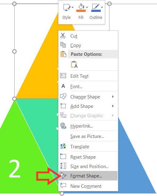 Định dạng biểu đồ kim tự tháp PowerPoint