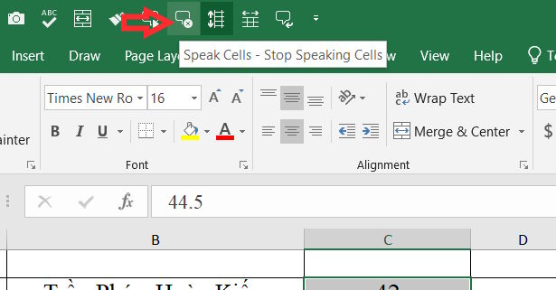 Dừng đọc nội dung trong Excel