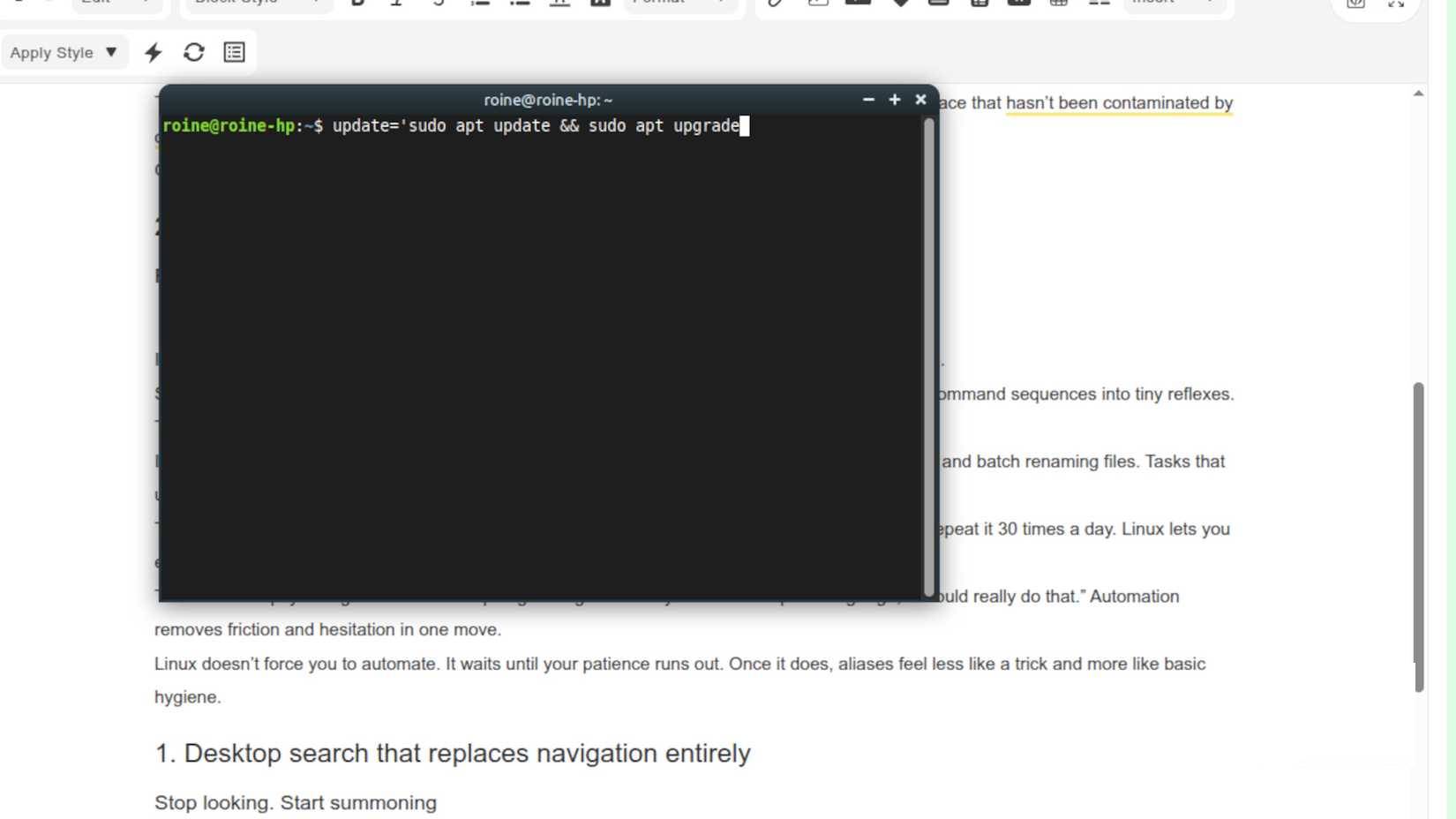 Cửa sổ Terminal trên Linux