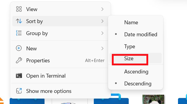 Phân loại tập tin theo size