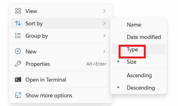 Phân loại tập tin theo loại