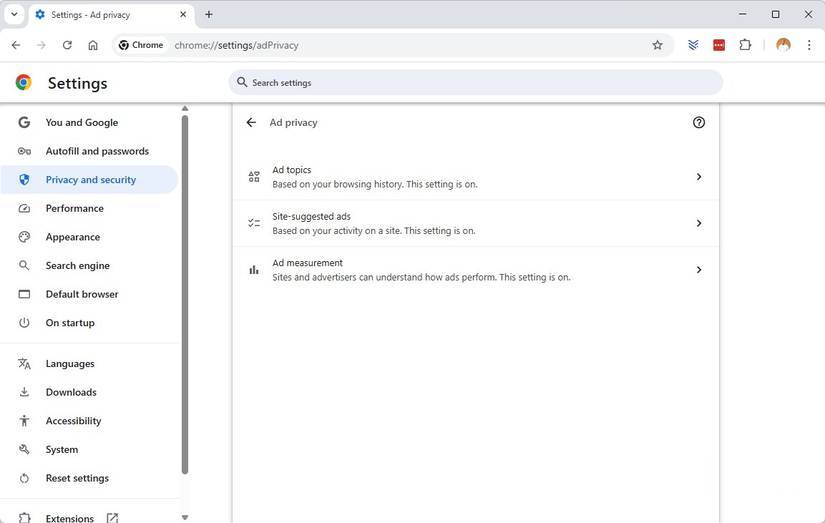 Cài đặt quyền riêng tư quảng cáo của Chrome