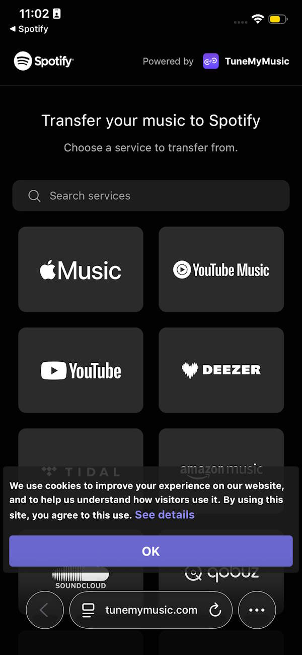 Chọn YouTube Music