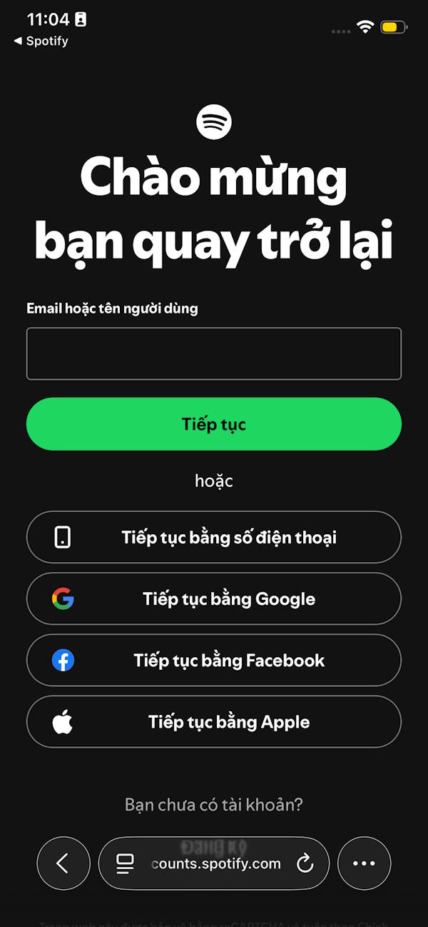 Đăng nhập Spotify trên TuneMyMusic
