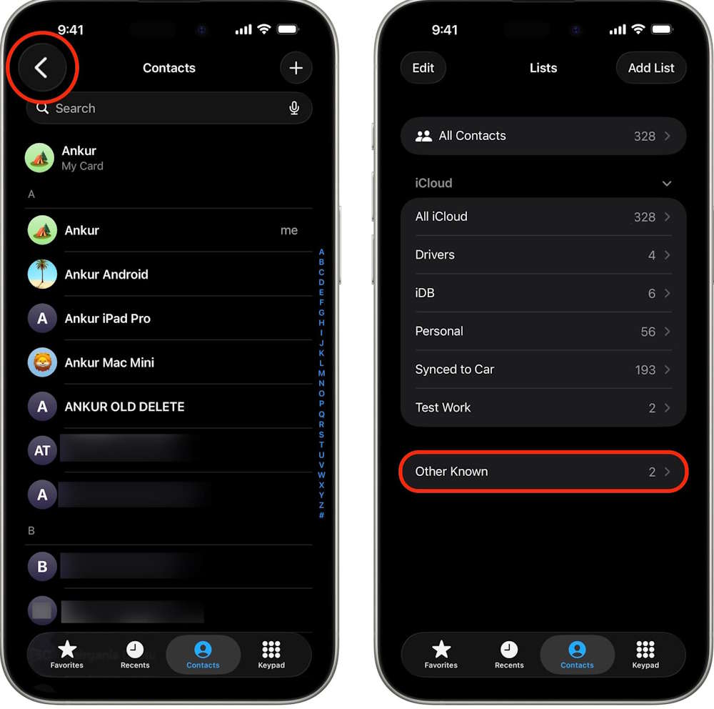 Danh sách người kết nối qua AirDrop