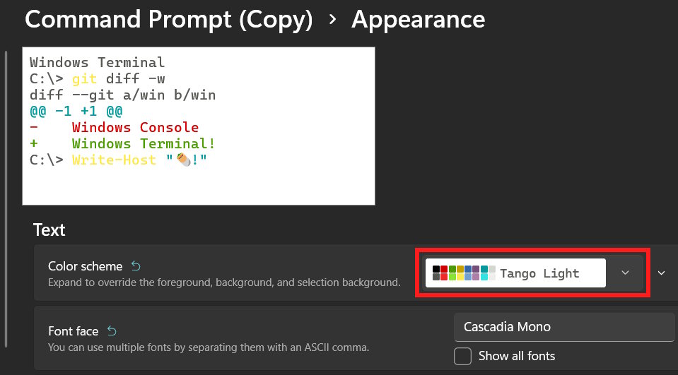 Chọn giao diện màu trắng viết lệnh bằng Microsoft Edit