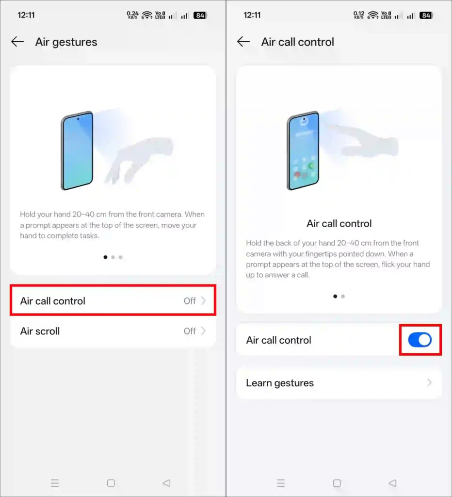 Kích hoạt Air Call Control
