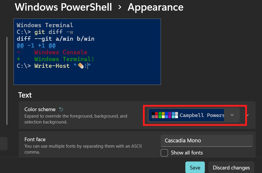 Chuyển màu xanh cho Windows PowerShell 