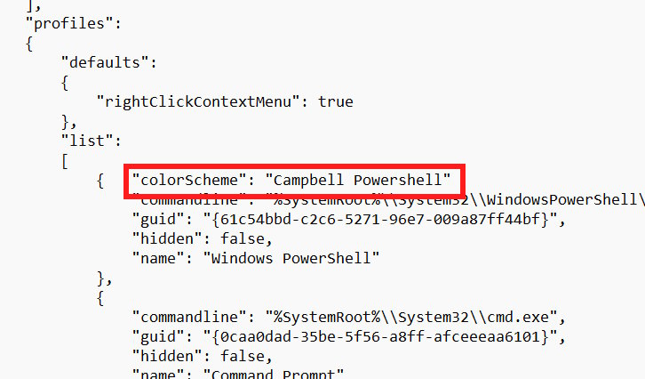Cách quay về màu xanh cổ điển PowerShell qua JSON file