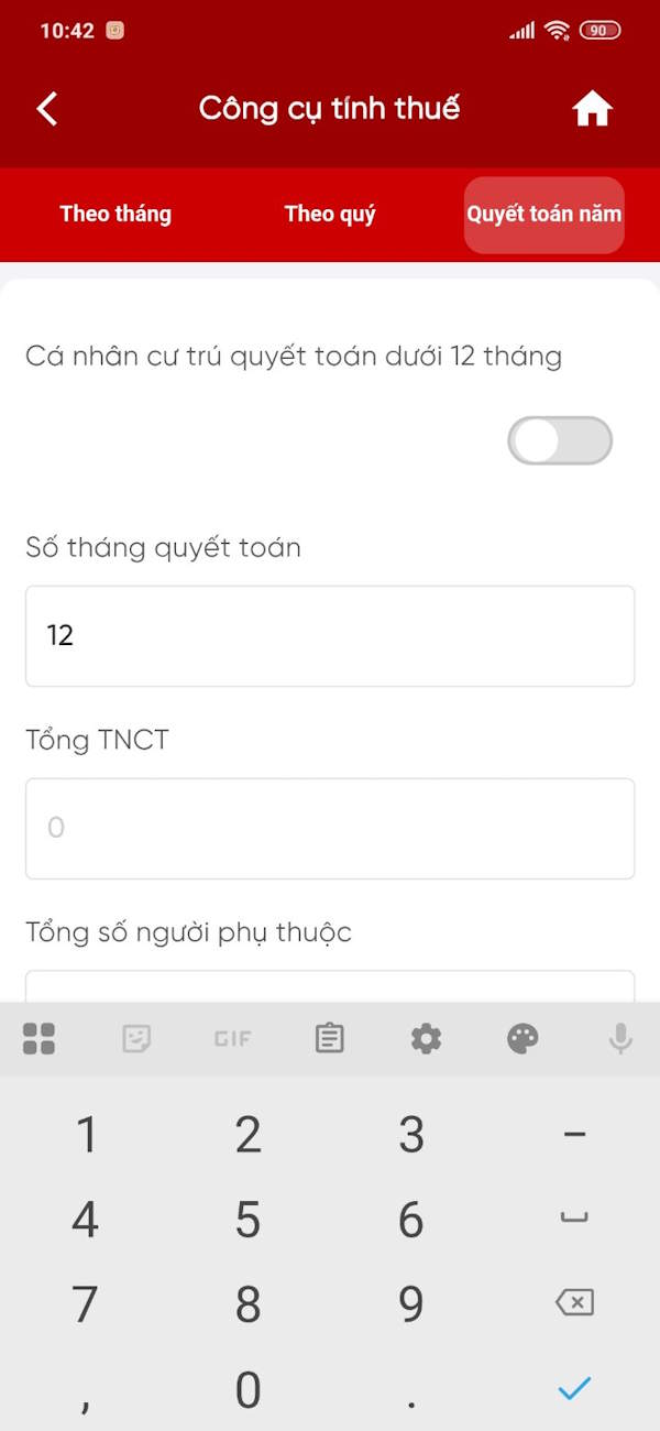 Thuế TNCN theo quý