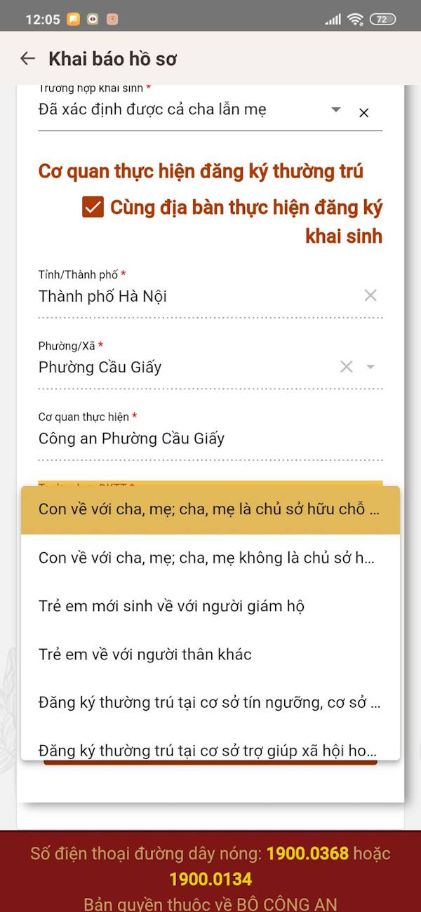 Đăng ký thường trú cho trẻ trên VNeID