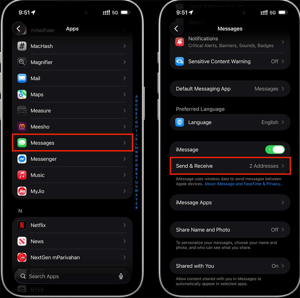 Send & Receive iPhone