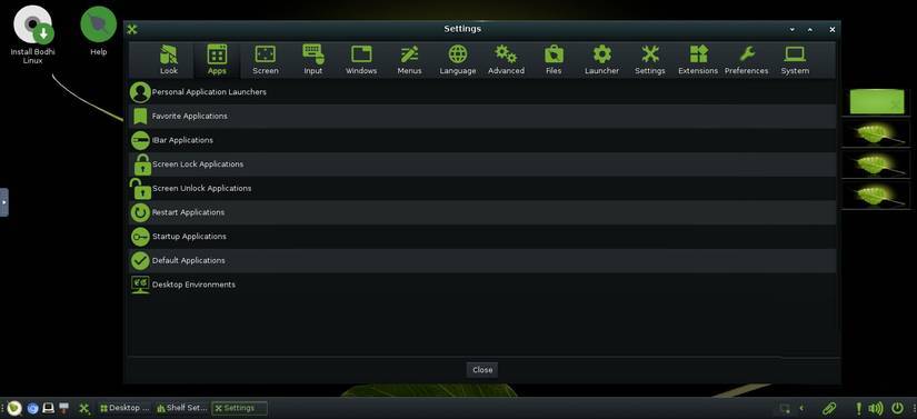Cấu hình cài đặt hệ thống trên Bodhi