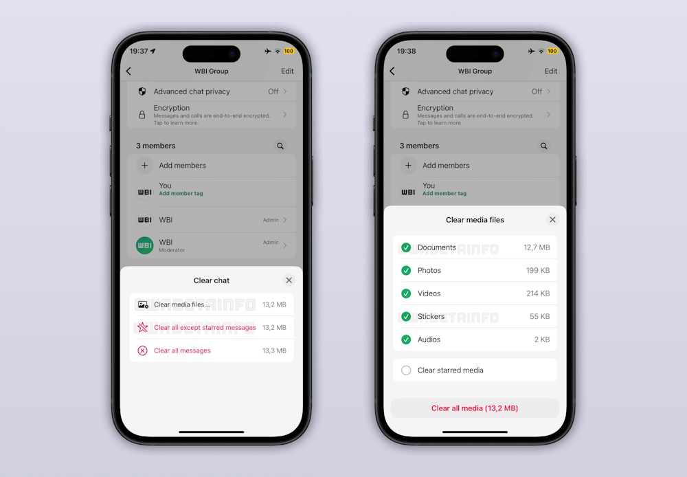 WhatsApp dọn dẹp nâng cao