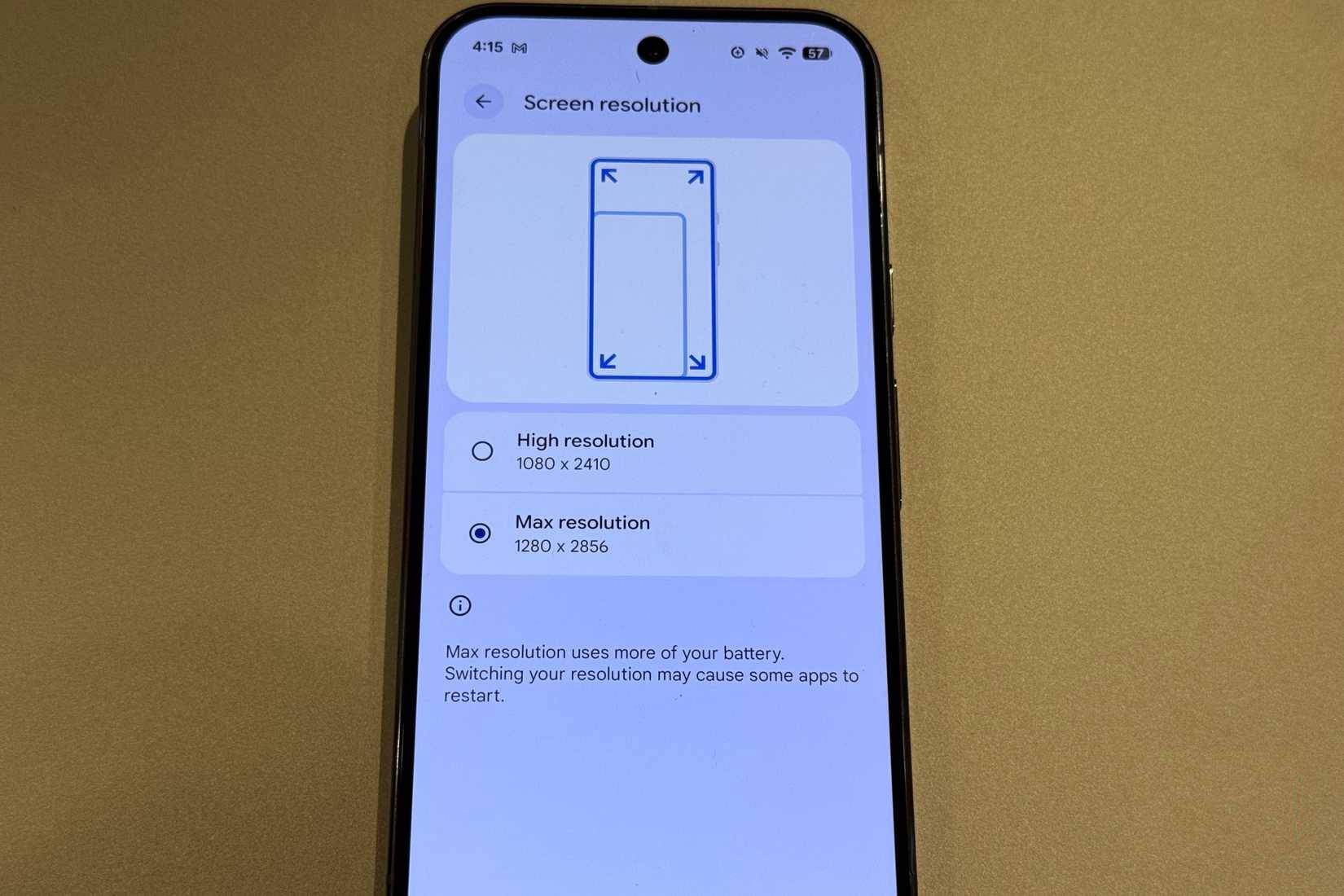 Độ phân giải màn hình trên Pixel