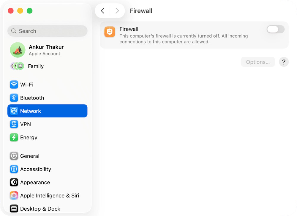 Tắt tường lửa trên máy Mac