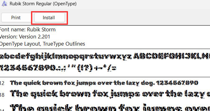 Cài font chữ cho Windows 11