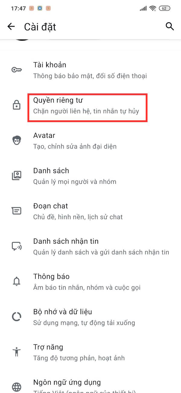Quyền riêng tư WhatsApp