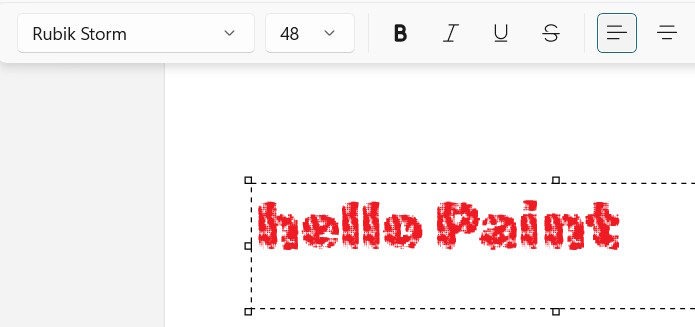 Sử dụng font chữ mới trên Microsoft Paint