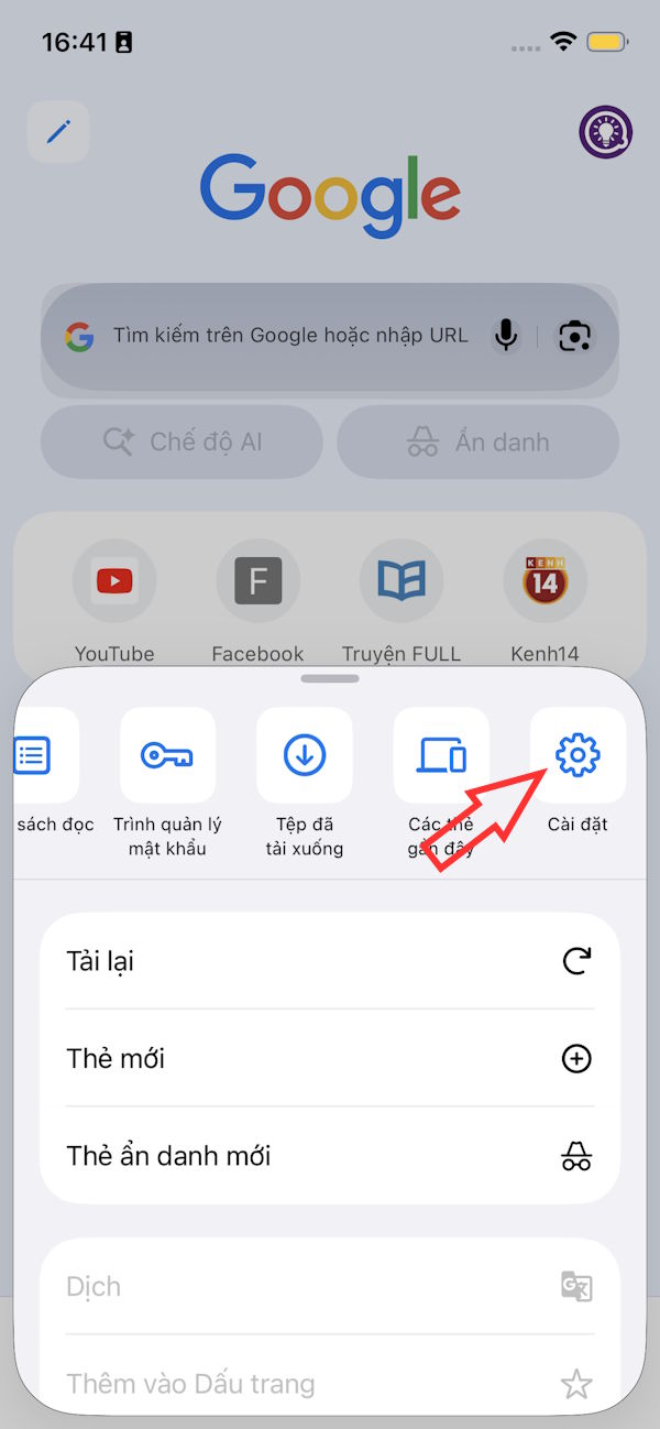 Cài đặt Chrome 