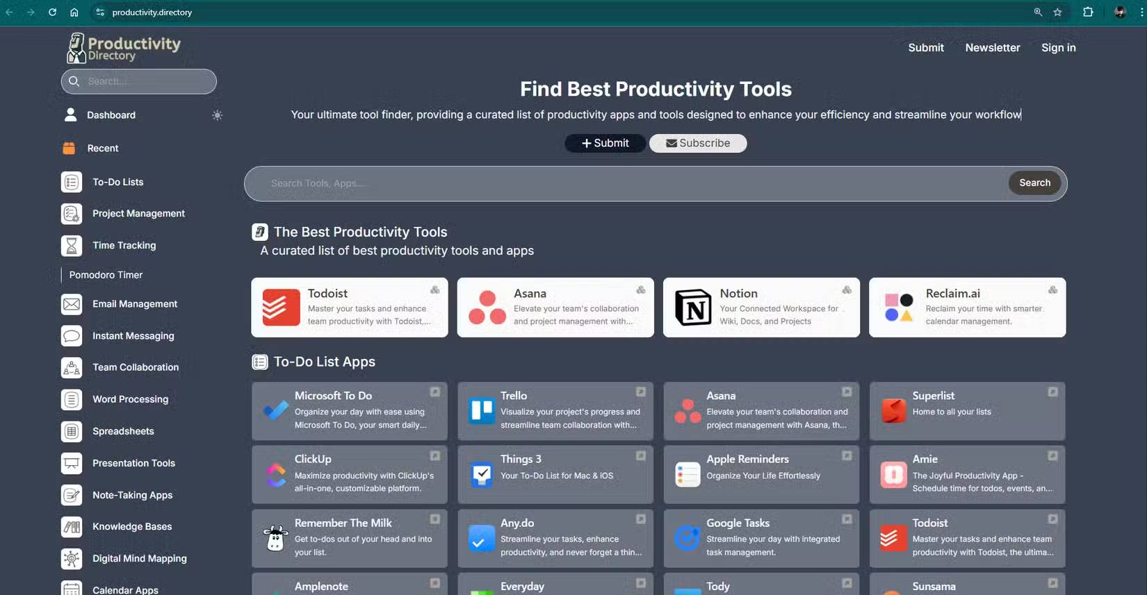 Trang web Productivity Directory