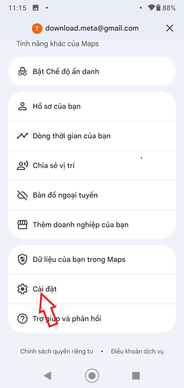 Cài đặt Google Maps