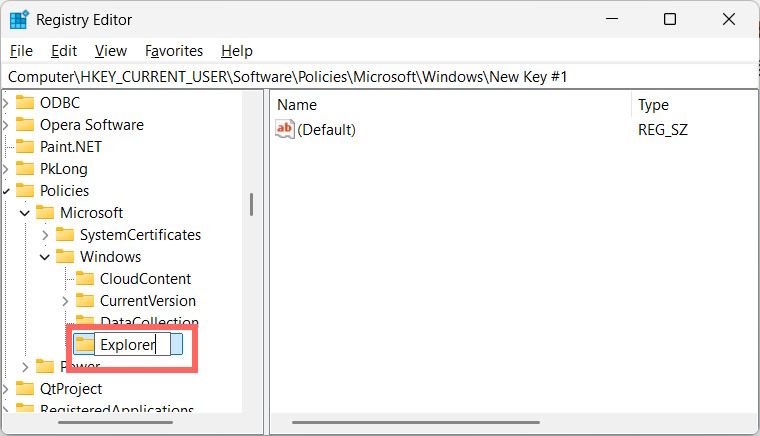 Tạo khóa mới trong Registry