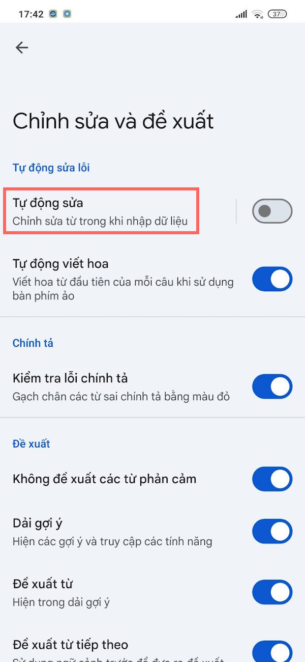 Tắt tự động sửa lỗi WhatsApp Android