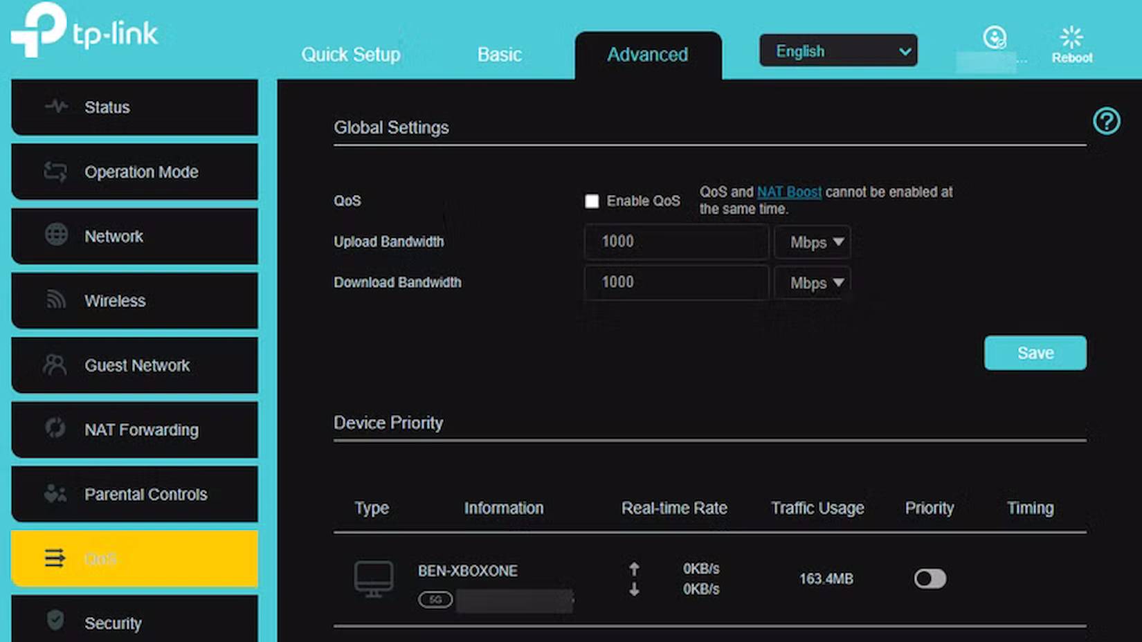 Tùy chọn QoS của TP-Link
