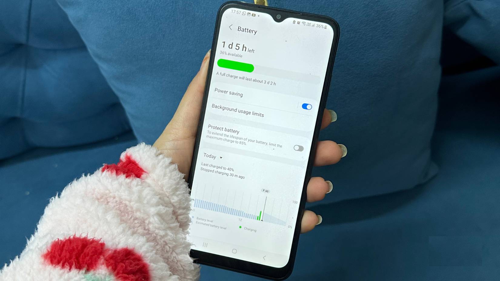 Thời lượng pin còn lại trên điện thoại Android