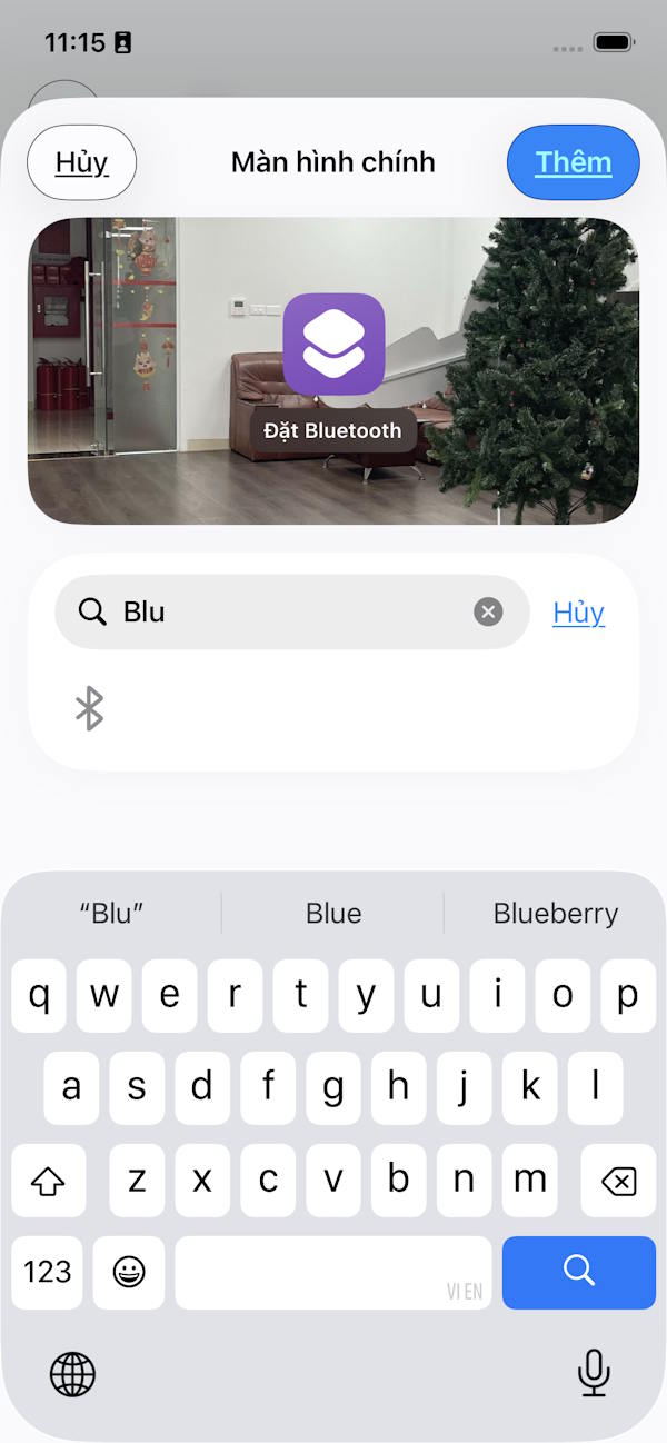 Thêm phím tắt bật bluetooth