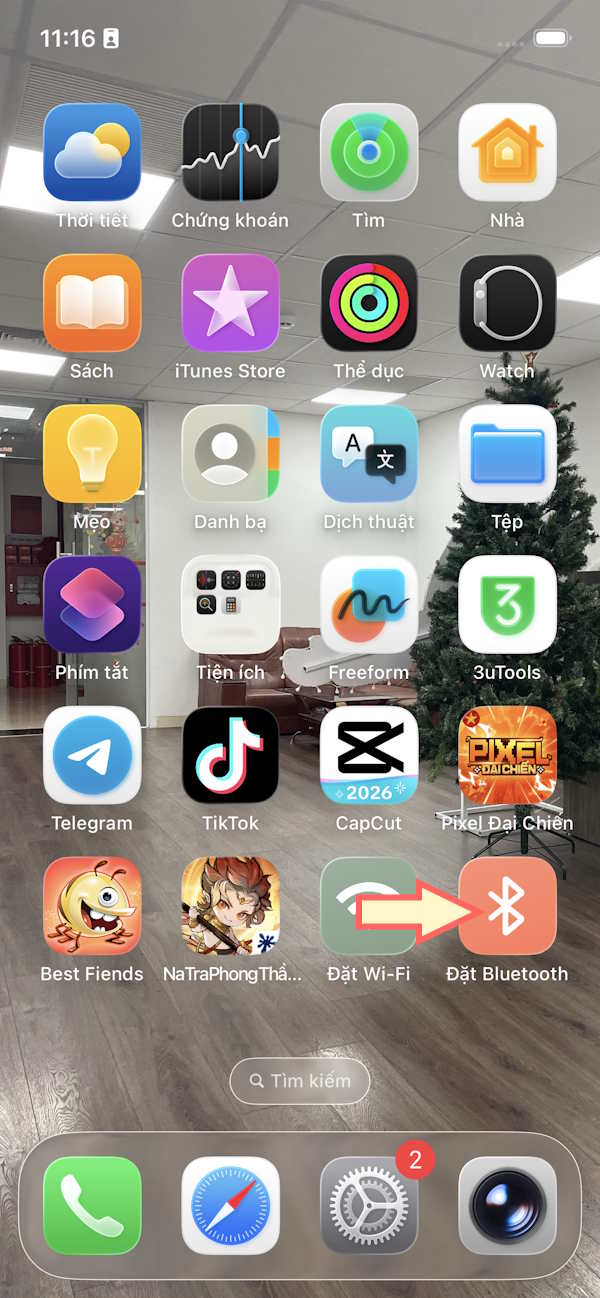 Phím tắt bật bluetooth từ màn hình chính iPhone