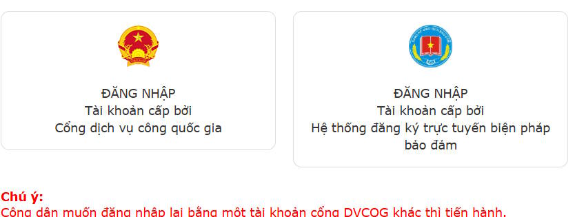 Đăng nhập Cục Đăng ký giao dịch bảo đảm và Bồi thường nhà nước