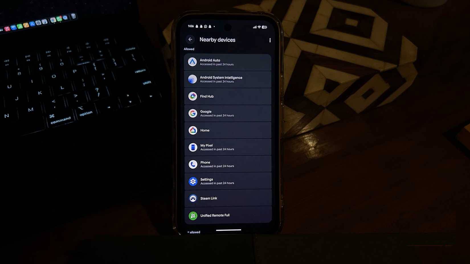 Các ứng dụng Android có quyền truy cập vào cài đặt Nearby Devices