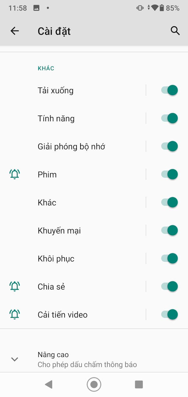 Tắt thông báo khuyến mãi Google Photos