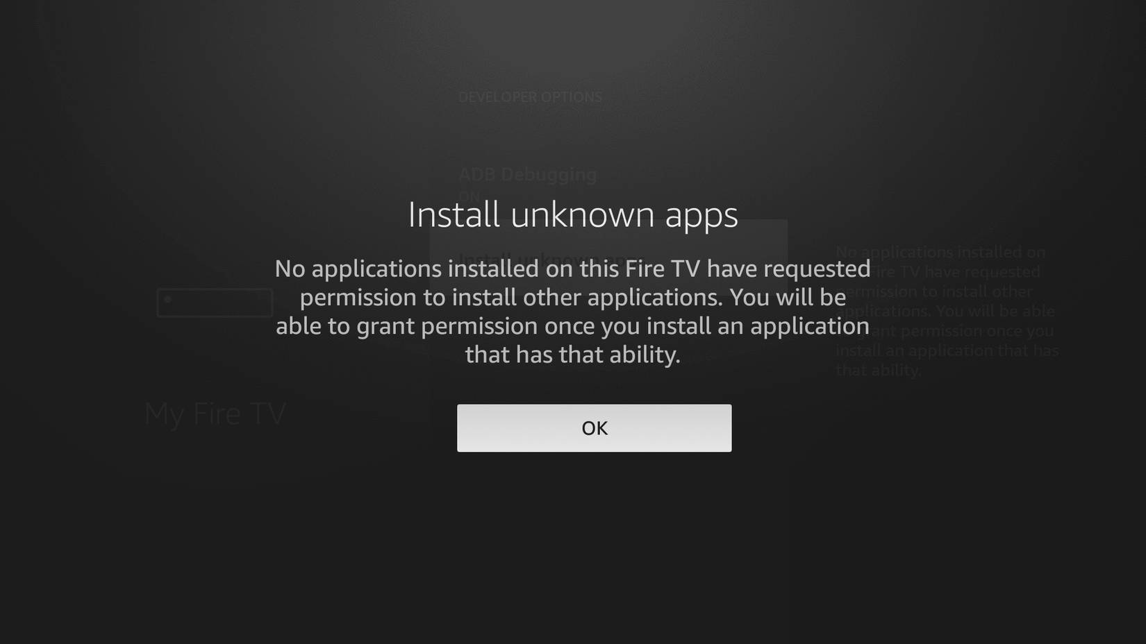Cảnh báo cài đặt ứng dụng không rõ nguồn gốc trên Fire TV