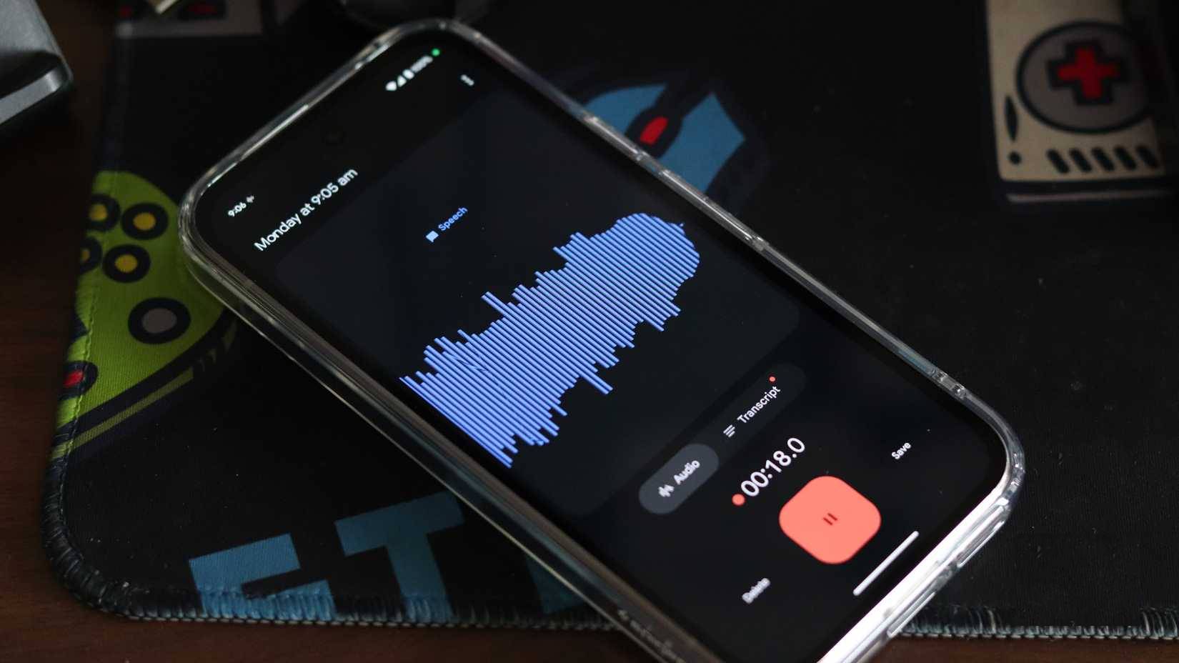 Google Recorder trên Pixel 9a