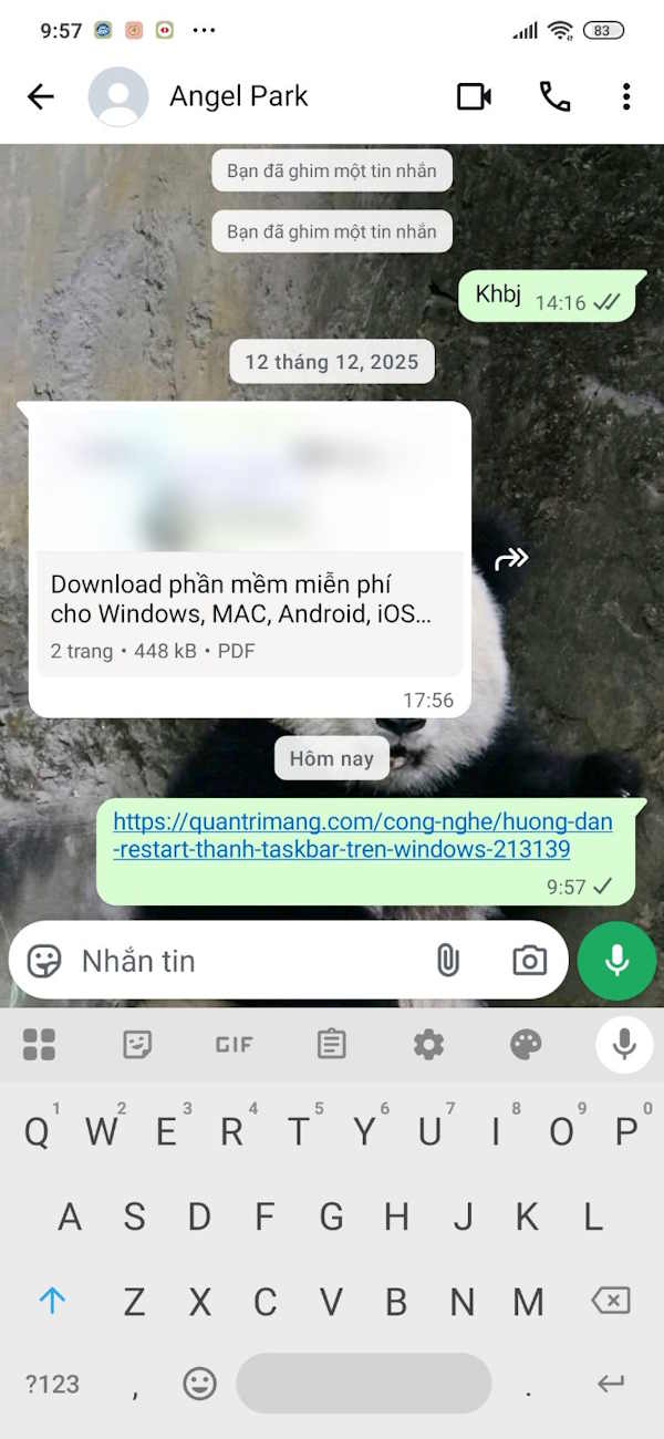 Không hiện xem trước liên kết WhatsApp