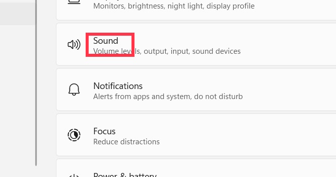 Chọn Sound Settings