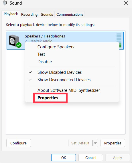Tùy chỉnh âm thanh từ Control Panel