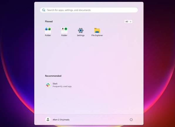 Menu Start sau khi gỡ bỏ ứng dụng không cần thiết