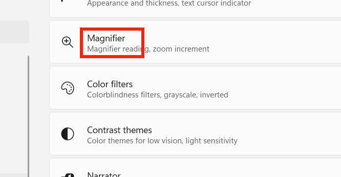 Công cụ Magnifier Windows