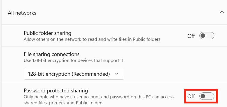 Chia sẻ tập tin không cần mật khẩu