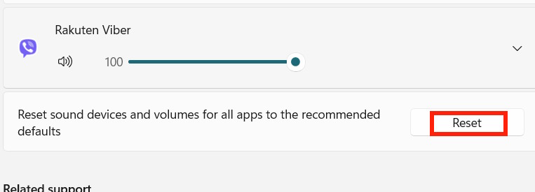 Reset cài đặt âm thanh Windows