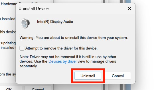 Cài đặt lại driver âm thanh 